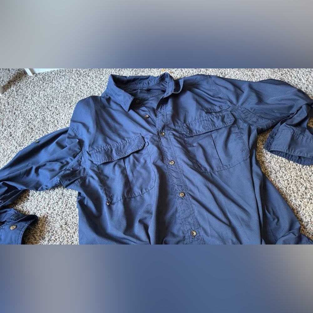 Navy Casual Button-Down Shirt for Men